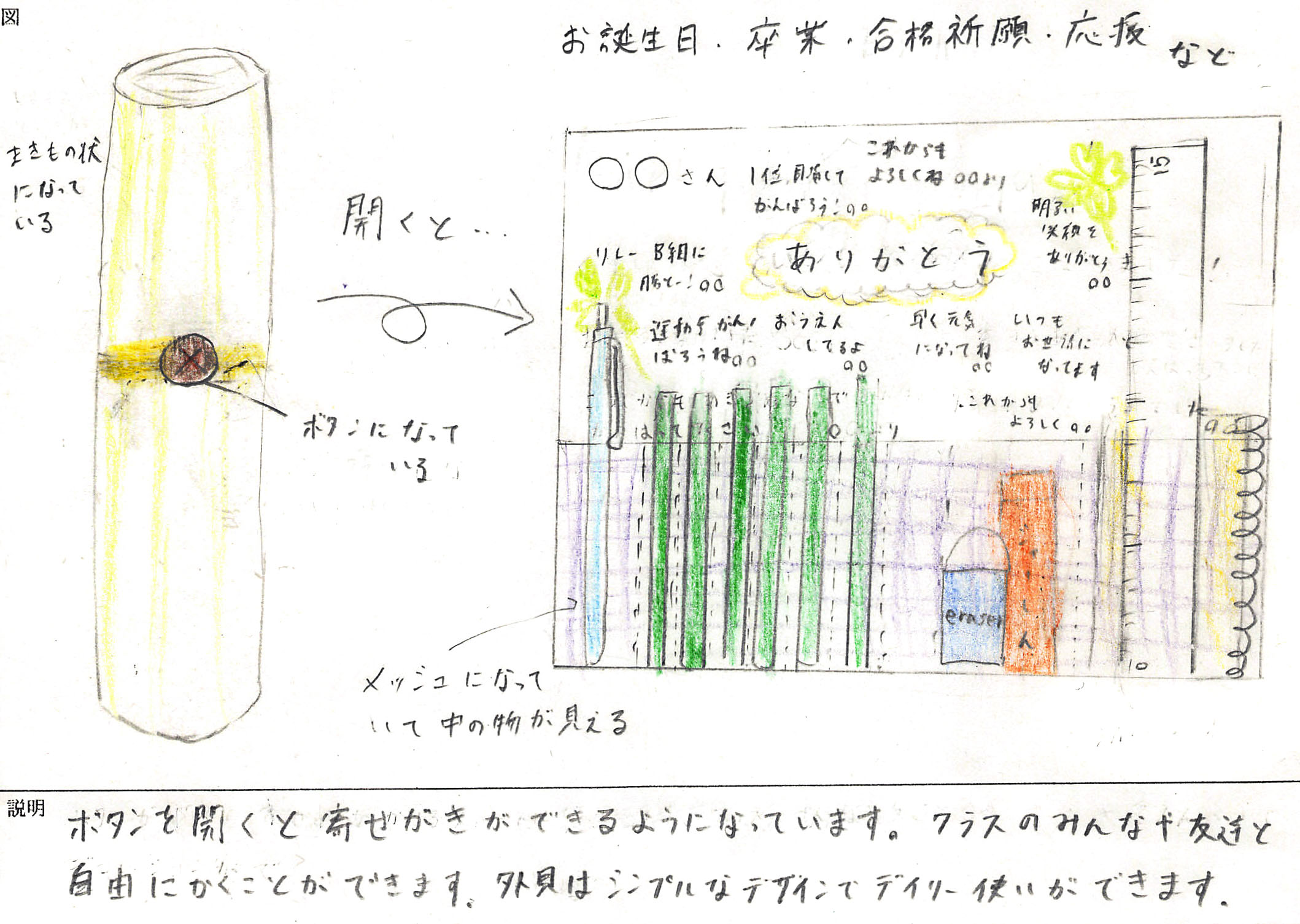 「思よ届け！寄せ書きペンケース」画像