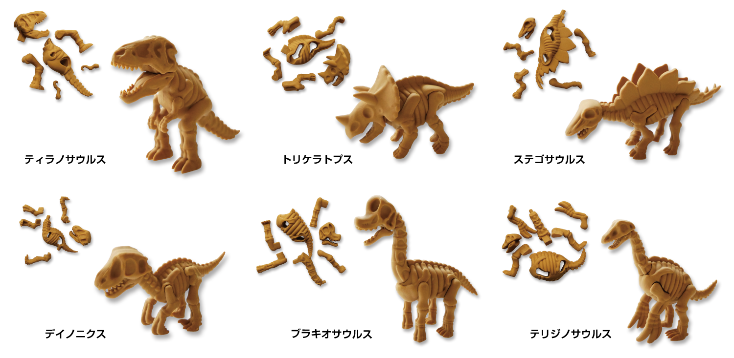 親子で化石型消しゴムを組み立てよう 復元 化石恐竜消しゴム 8月上旬発売 サンスター文具株式会社